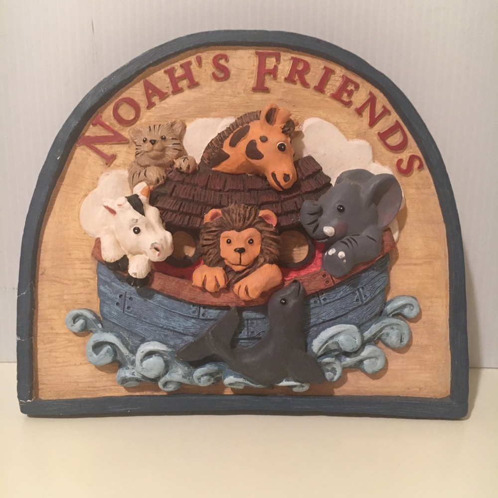 Vintage Noah’s Friends Wall Plaque Ark With Animals